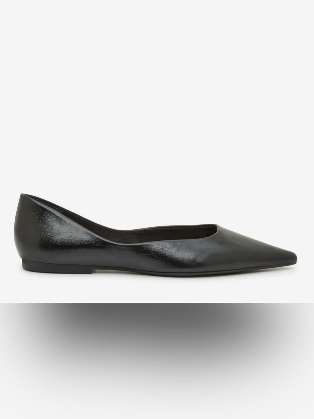 Steve Madden Pointed Toe Lilyan Black Leather Flat Size 9.5 New in box